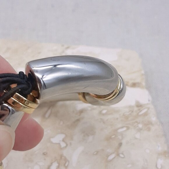 Coco + Carmen Metallic Silver & Gold Tone Stretch Bracelet - Picture 5 of 6